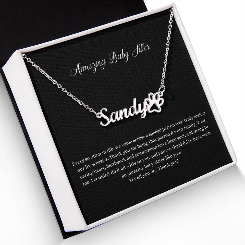 Amazing Baby Sitter | Professional Name Necklace