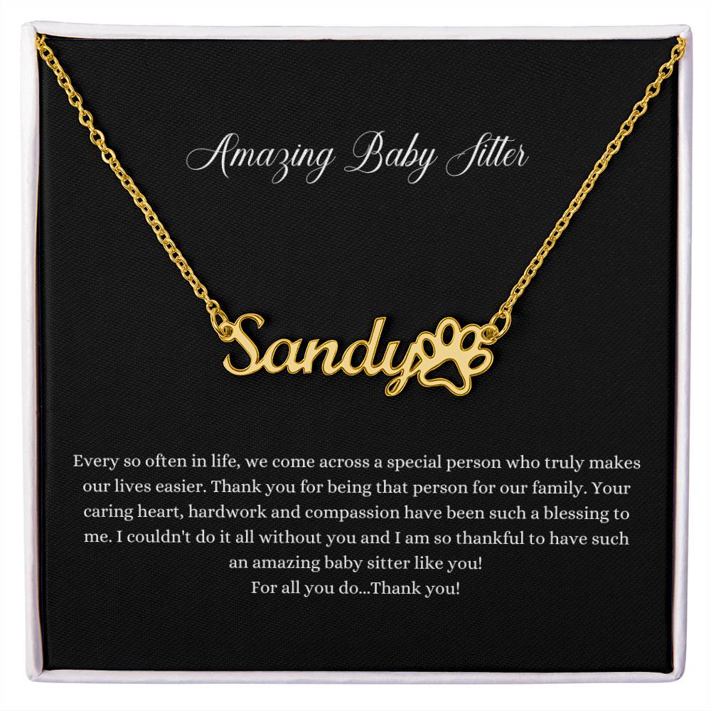 Amazing Baby Sitter | Professional Name Necklace