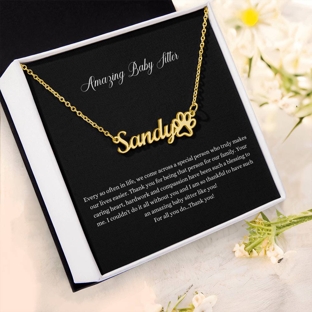 Amazing Baby Sitter | Professional Name Necklace