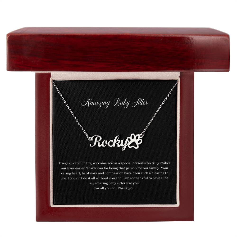 Amazing Baby Sitter | Professional Name Necklace
