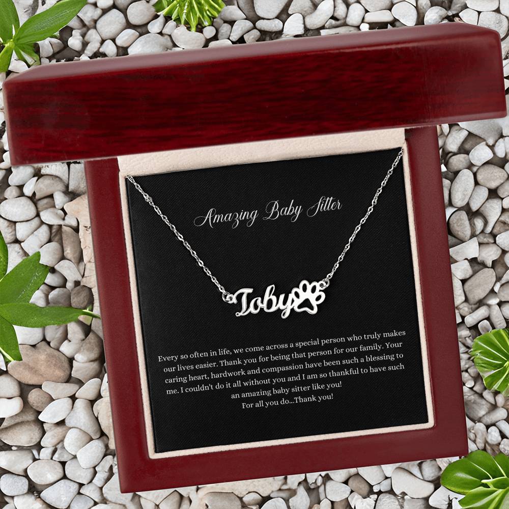 Amazing Baby Sitter | Professional Name Necklace