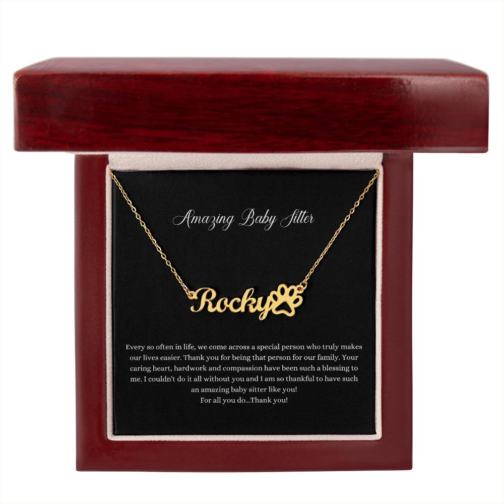 Amazing Baby Sitter | Professional Name Necklace