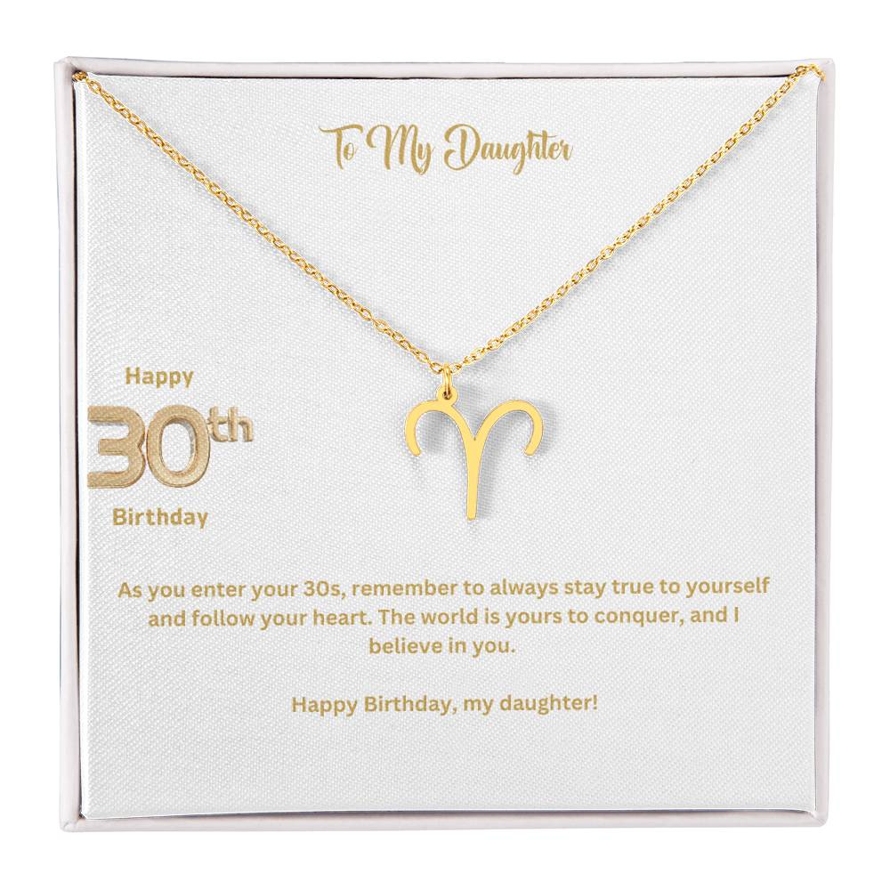 To My Daughter | Happy 30th Birthday | Zodiac Necklace