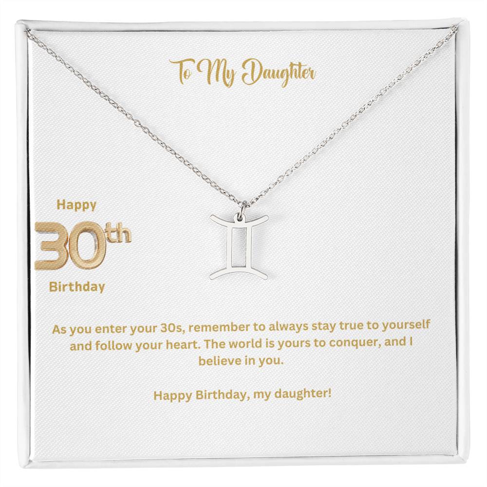 To My Daughter | Happy 30th Birthday | Zodiac Necklace
