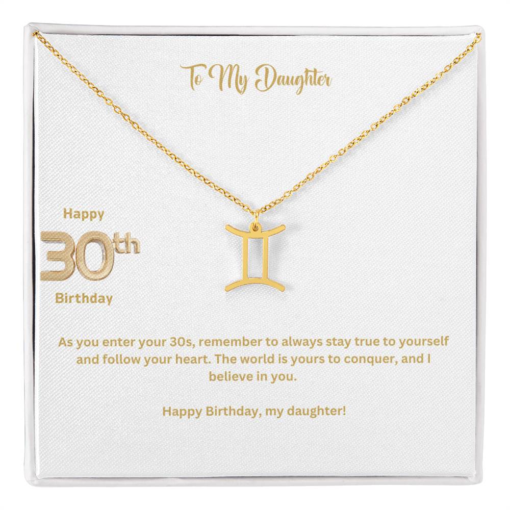 To My Daughter | Happy 30th Birthday | Zodiac Necklace