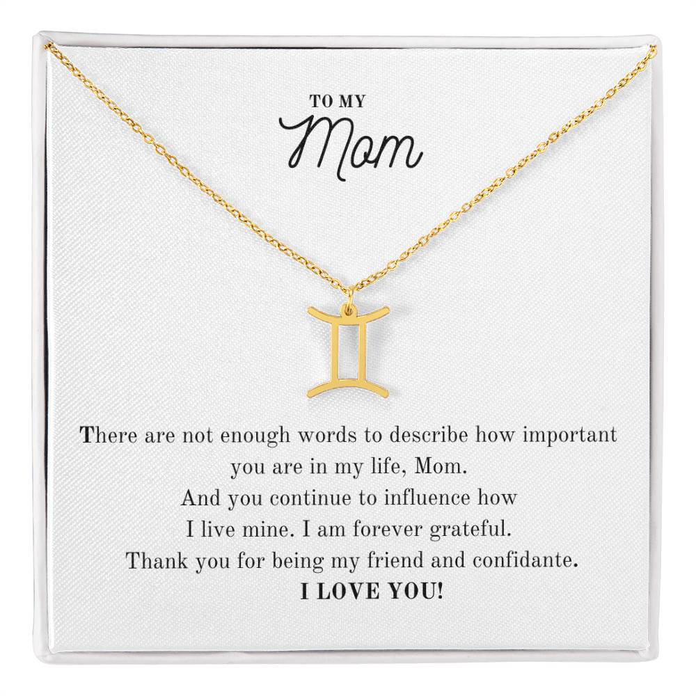 To My Mom | I Am Forever Grateful | Pendant Necklace