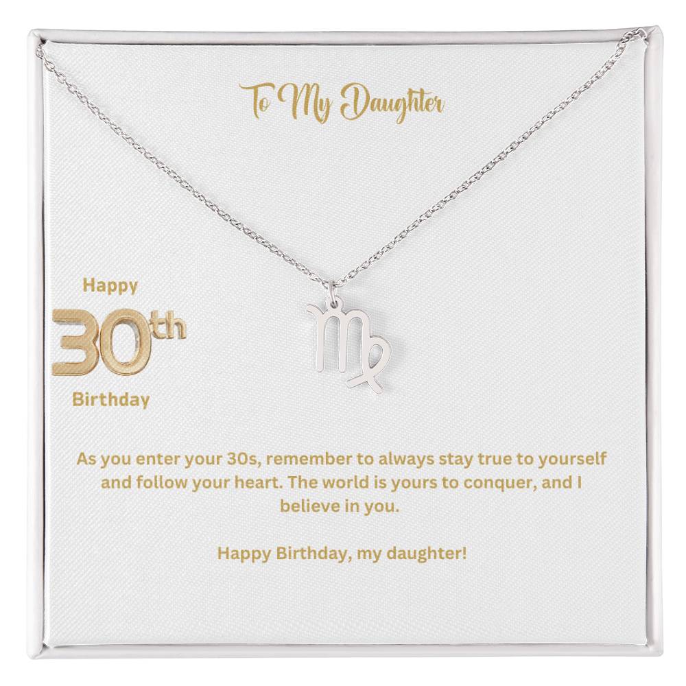 To My Daughter | Happy 30th Birthday | Zodiac Necklace