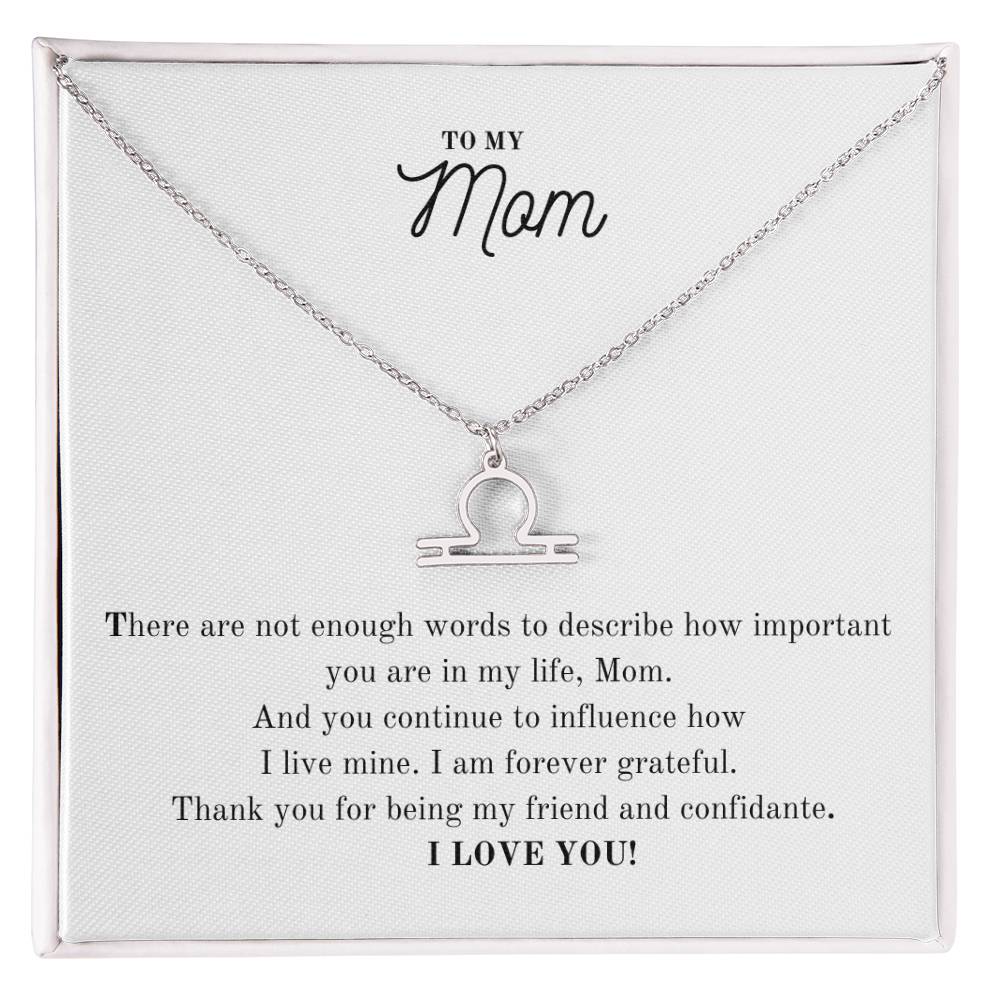 To My Mom | I Am Forever Grateful | Pendant Necklace