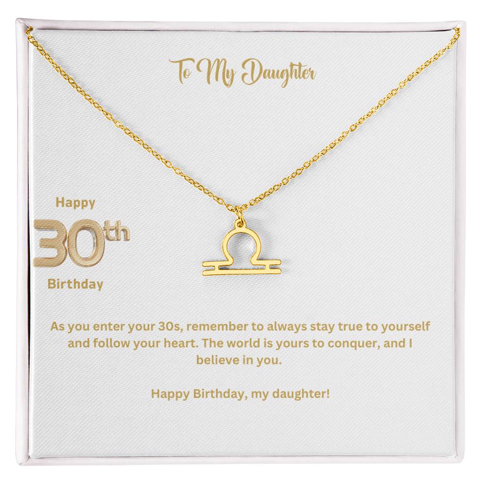 To My Daughter | Happy 30th Birthday | Zodiac Necklace