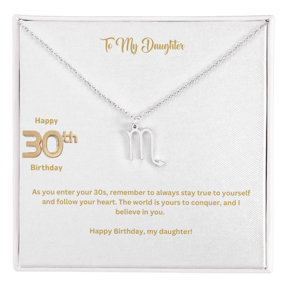 To My Daughter | Happy 30th Birthday | Zodiac Necklace