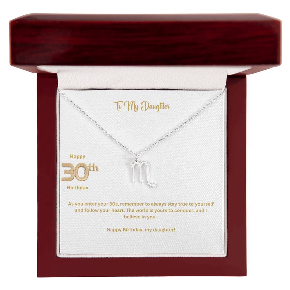 To My Daughter | Happy 30th Birthday | Zodiac Necklace
