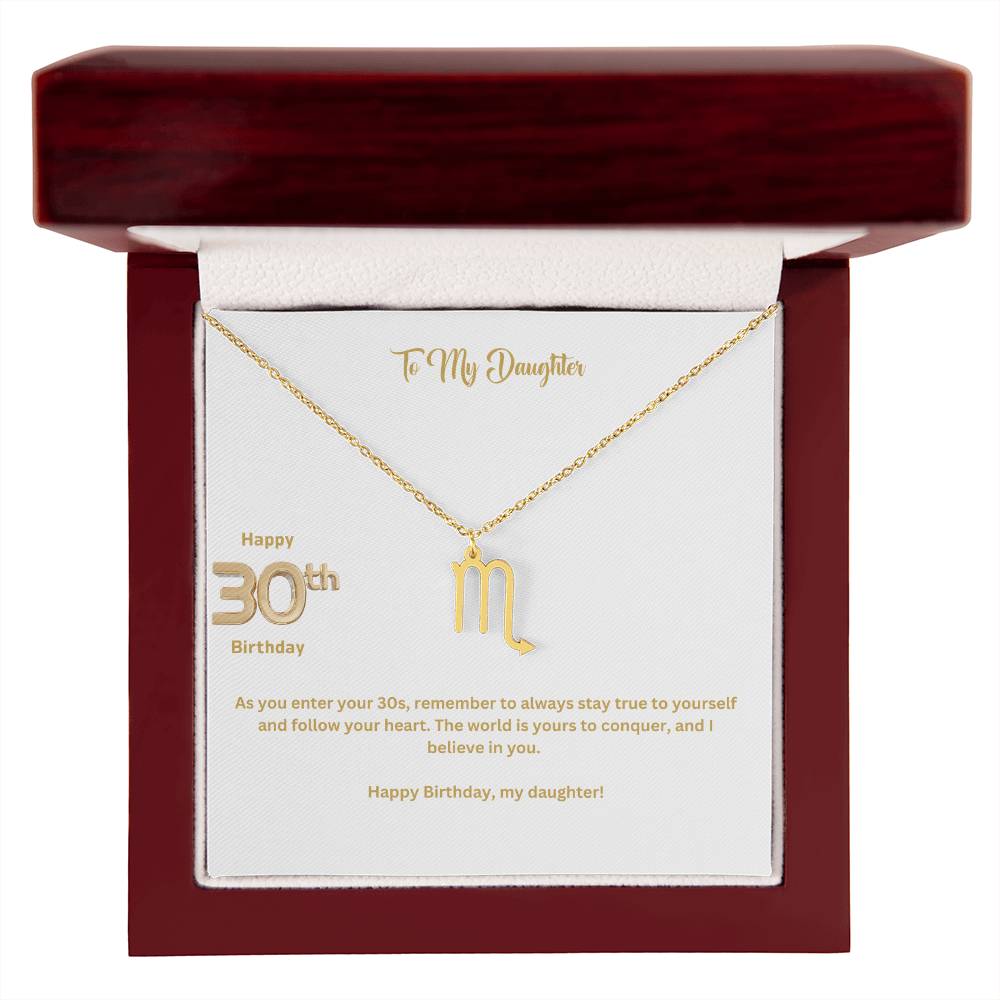 To My Daughter | Happy 30th Birthday | Zodiac Necklace