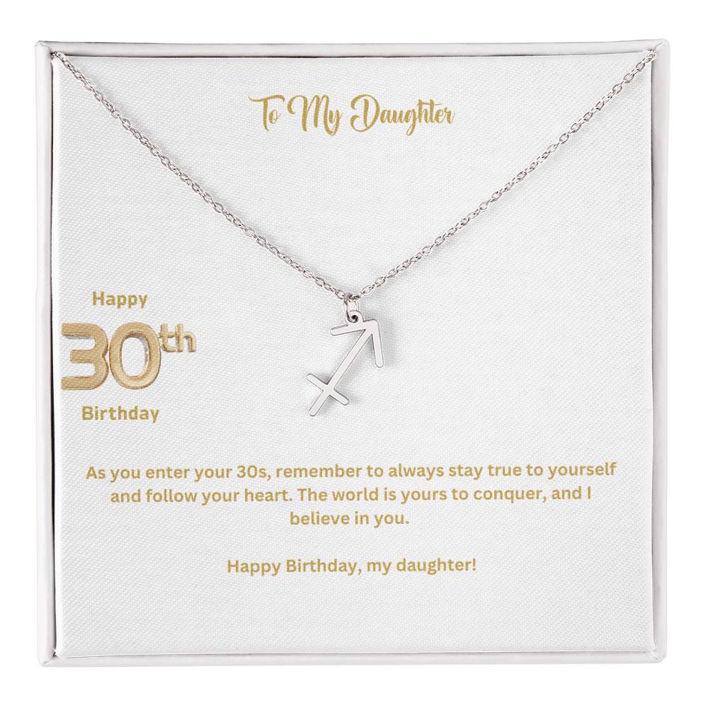 To My Daughter | Happy 30th Birthday | Zodiac Necklace