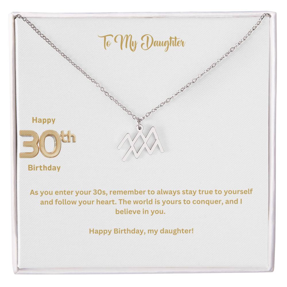 To My Daughter | Happy 30th Birthday | Zodiac Necklace