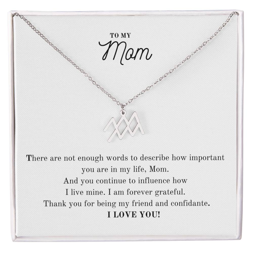 To My Mom | I Am Forever Grateful | Pendant Necklace
