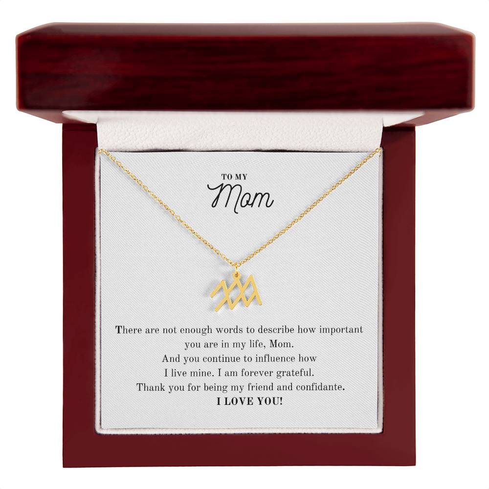 To My Mom | I Am Forever Grateful | Pendant Necklace
