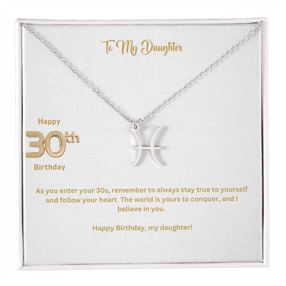 To My Daughter | Happy 30th Birthday | Zodiac Necklace