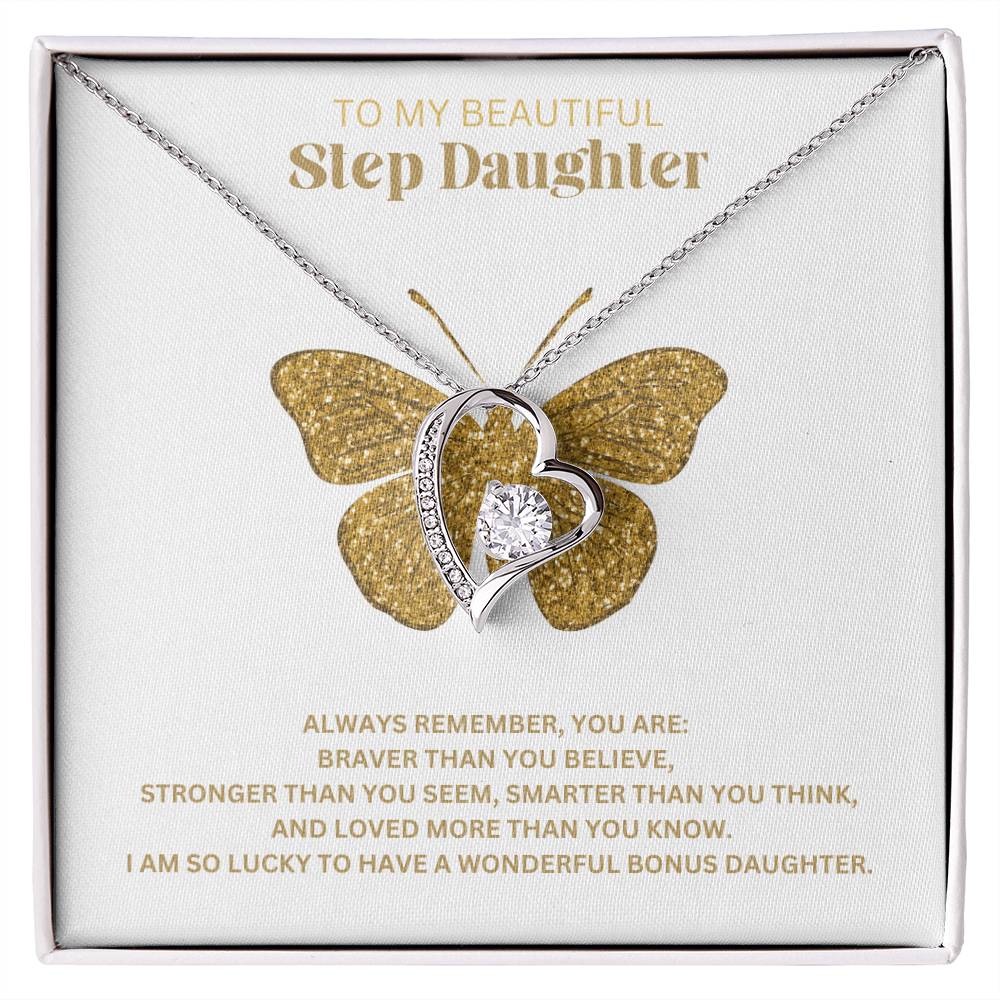 To My Beautiful Step Daughter | You Are Braver Than You Believe | Jewelry Necklace