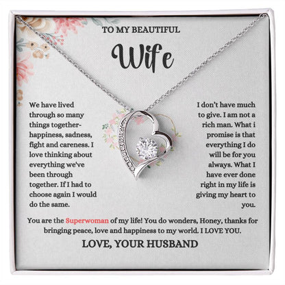 To My Beautiful Wife | Thanks For Bringing Peace Into My World | Pendant Necklace