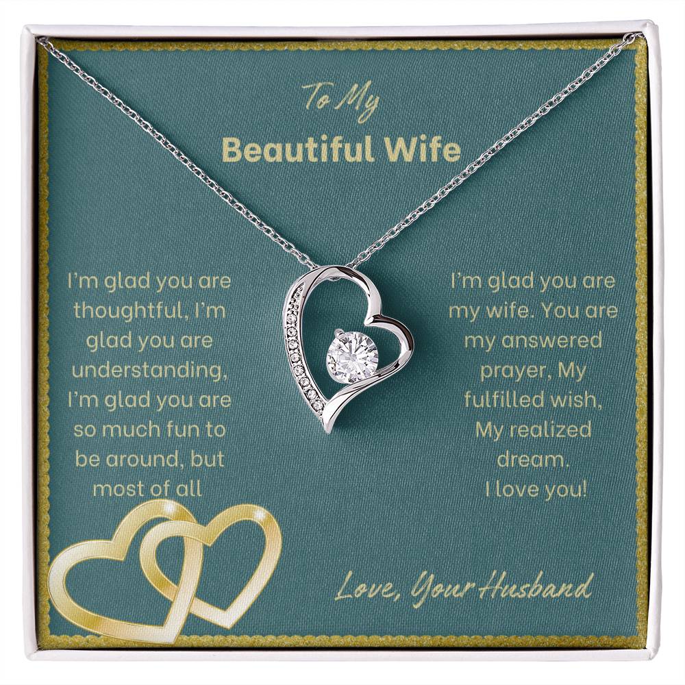 To My Beautiful Wife | I'm Glad You Are My Wife | Jewelry Necklace