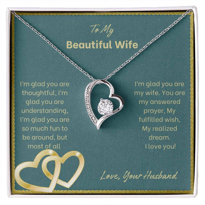 To My Beautiful Wife | I'm Glad You Are My Wife | Jewelry Necklace