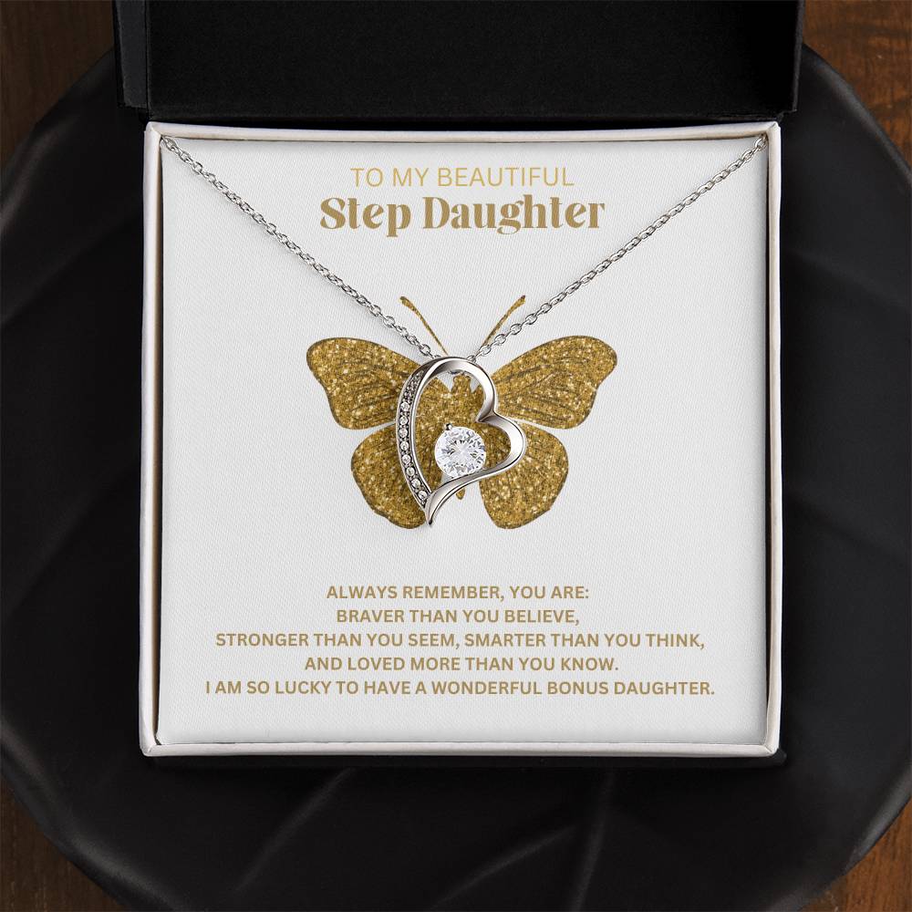 To My Beautiful Step Daughter | You Are Braver Than You Believe | Jewelry Necklace