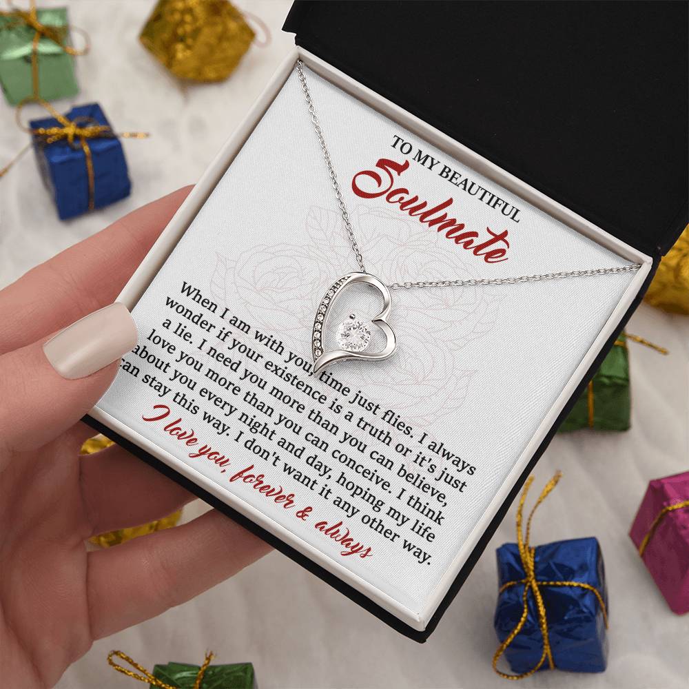 Soulmate I Need You - Gift for Valentine's Day - Forever Love Necklace
