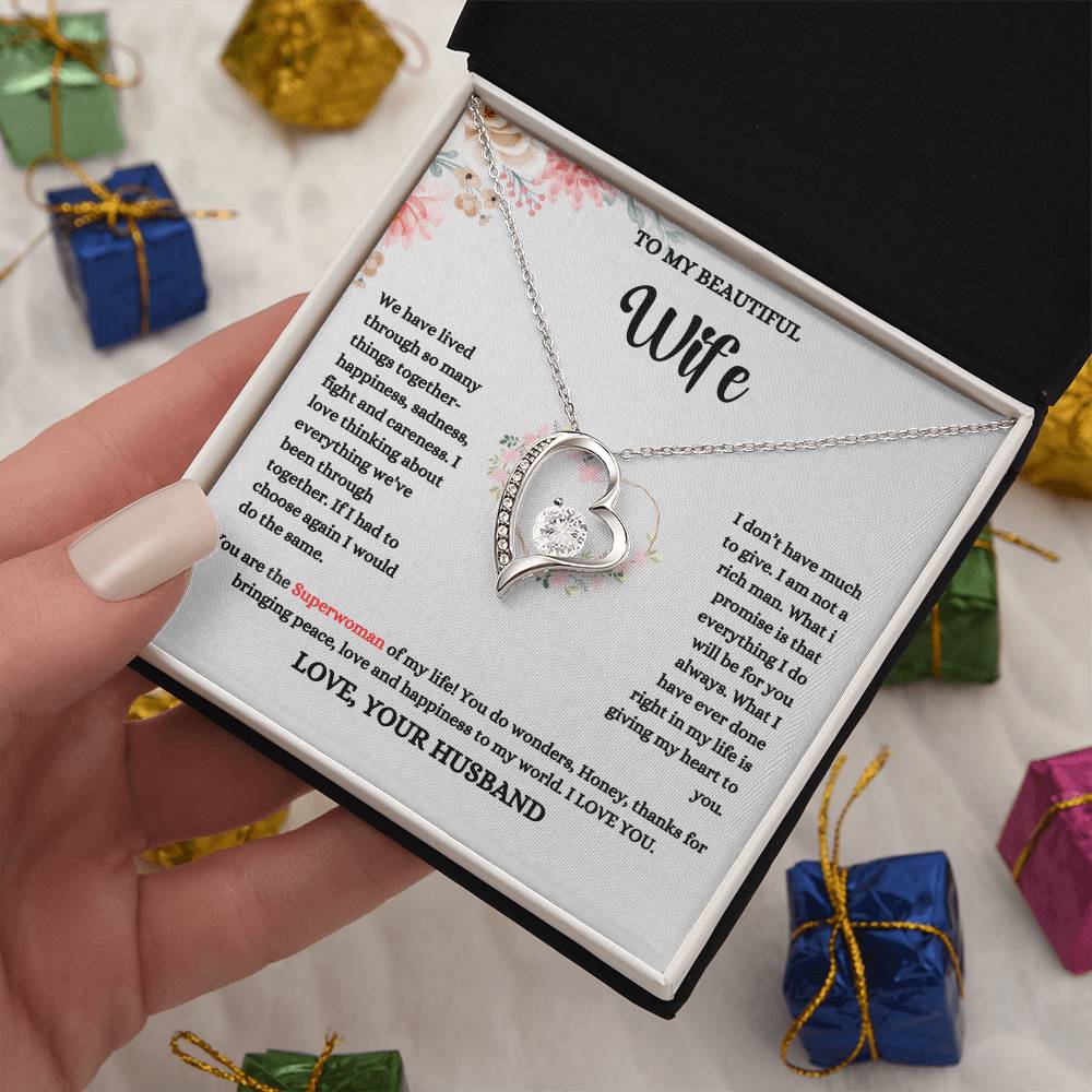 To My Beautiful Wife | Thanks For Bringing Peace Into My World | Pendant Necklace