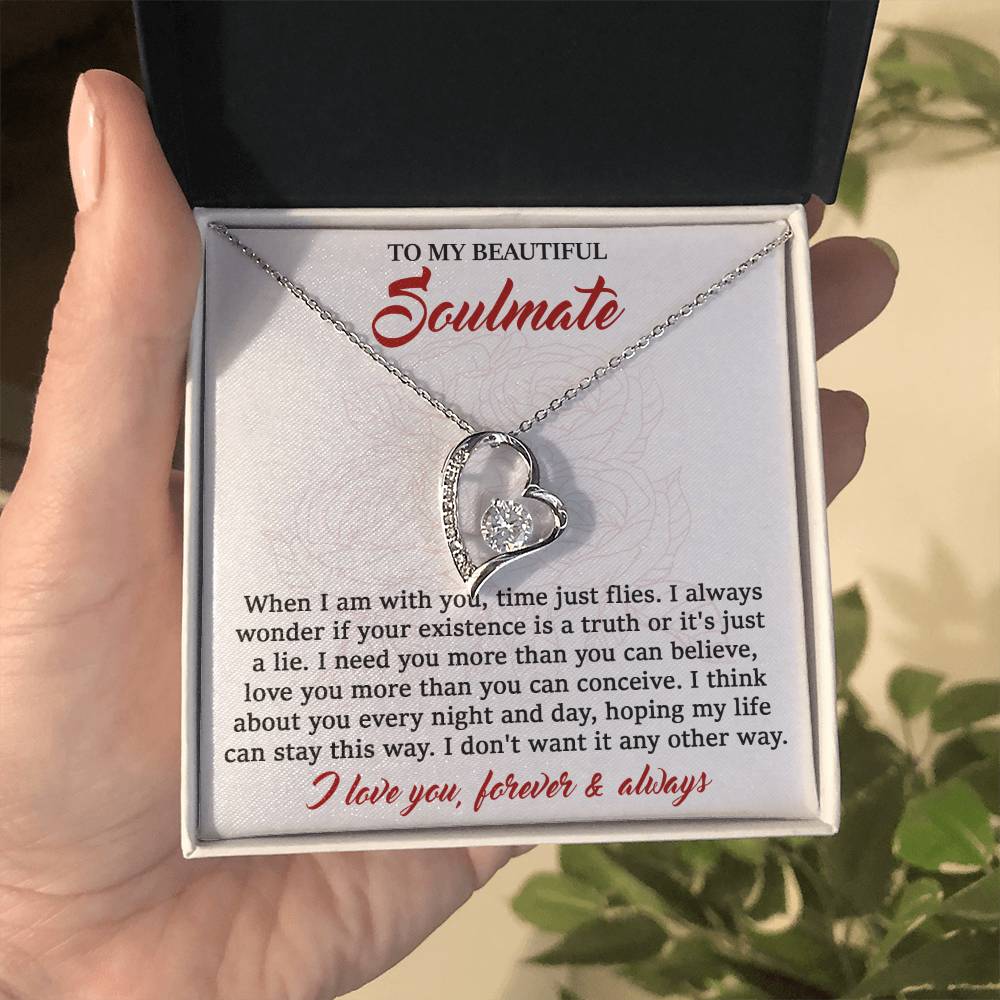 Soulmate I Need You - Gift for Valentine's Day - Forever Love Necklace