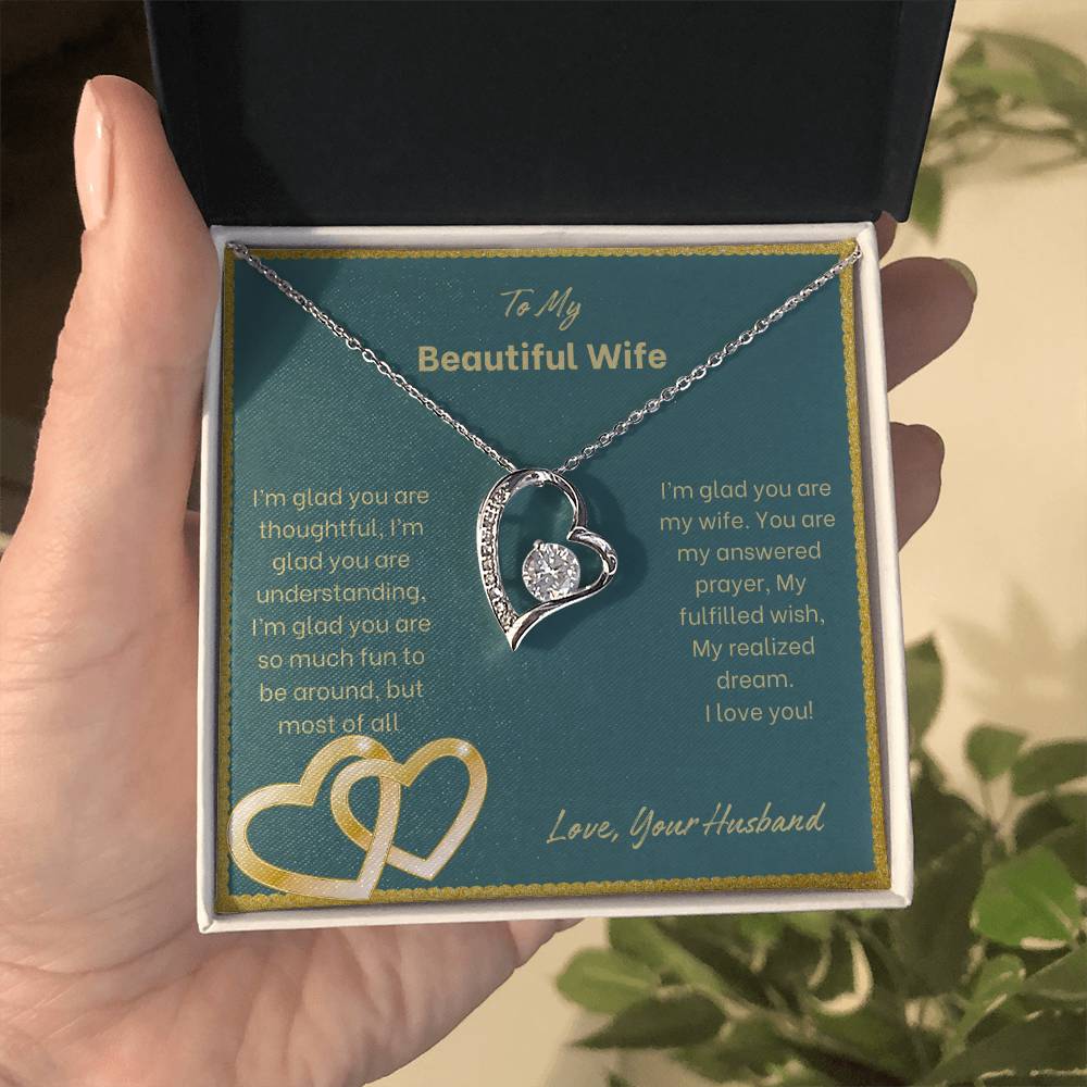 To My Beautiful Wife | I'm Glad You Are My Wife | Jewelry Necklace