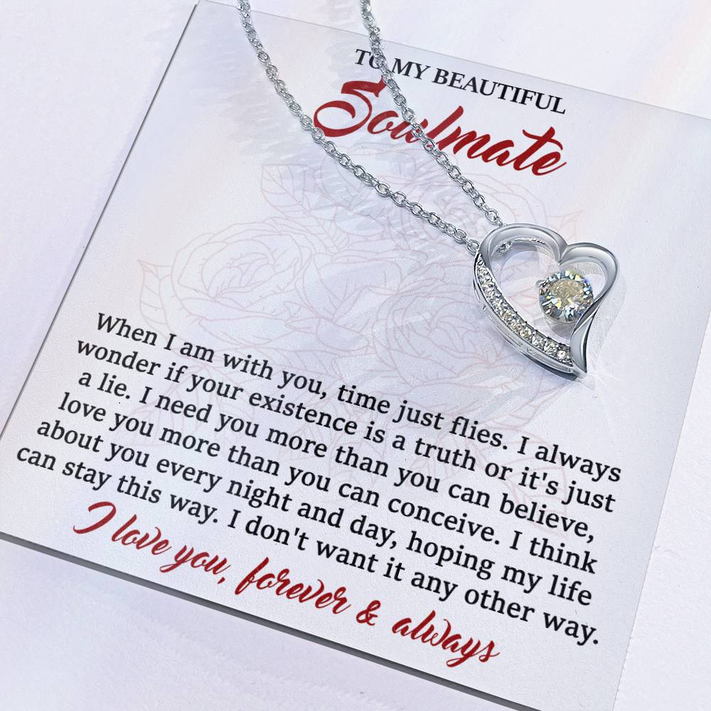 Soulmate I Need You - Gift for Valentine's Day - Forever Love Necklace
