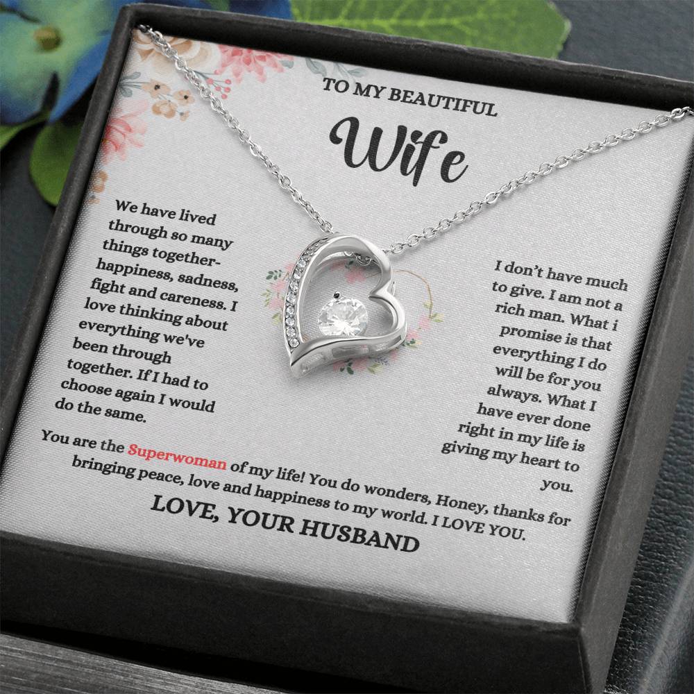To My Beautiful Wife | Thanks For Bringing Peace Into My World | Pendant Necklace