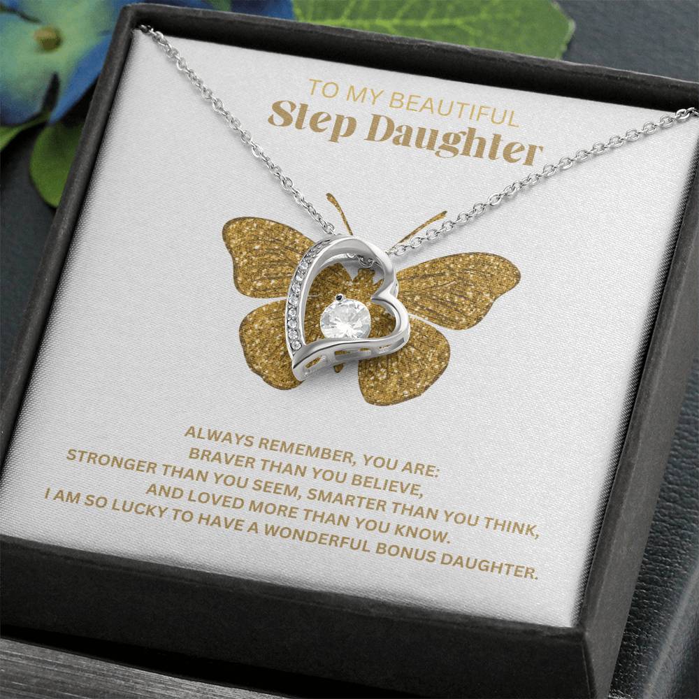 To My Beautiful Step Daughter | You Are Braver Than You Believe | Jewelry Necklace