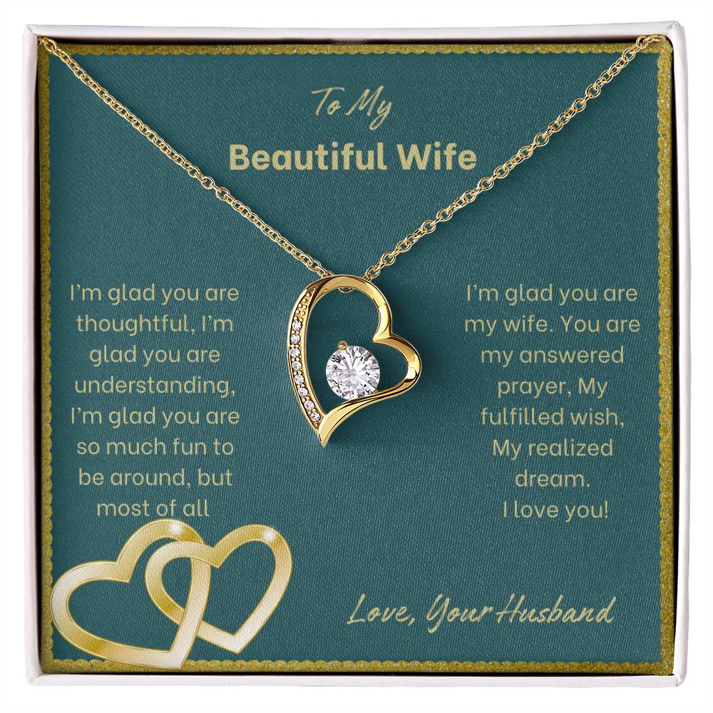 To My Beautiful Wife | I'm Glad You Are My Wife | Jewelry Necklace