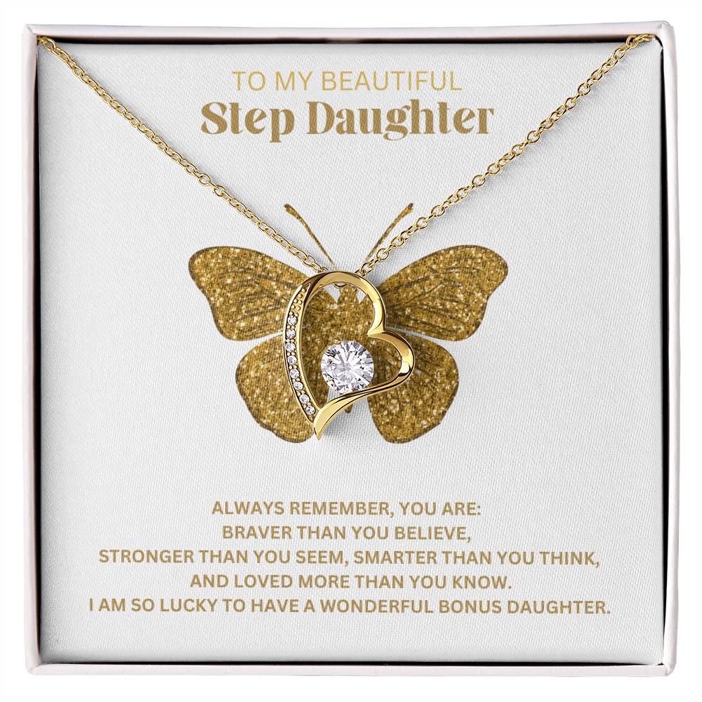 To My Beautiful Step Daughter | You Are Braver Than You Believe | Jewelry Necklace