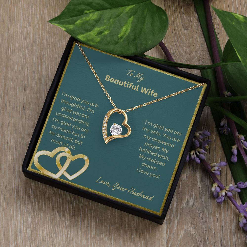 To My Beautiful Wife | I'm Glad You Are My Wife | Jewelry Necklace