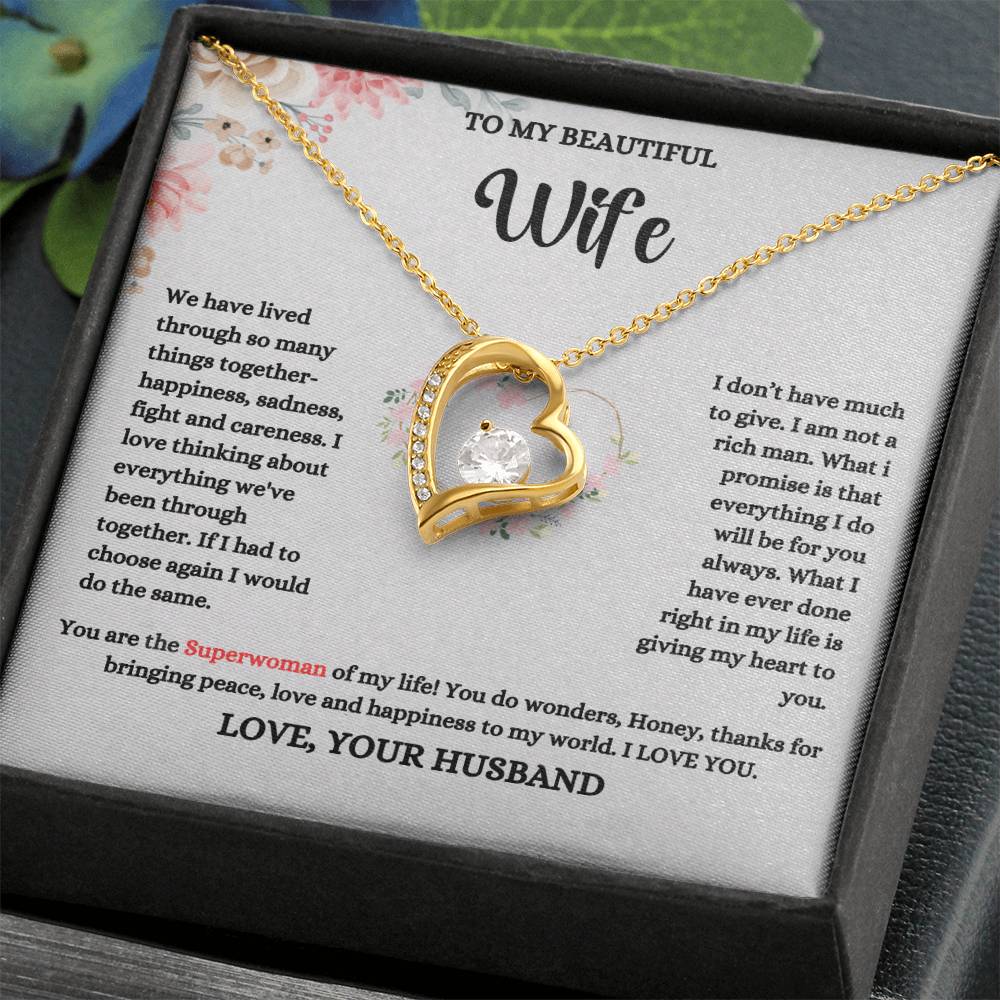 To My Beautiful Wife | Thanks For Bringing Peace Into My World | Pendant Necklace