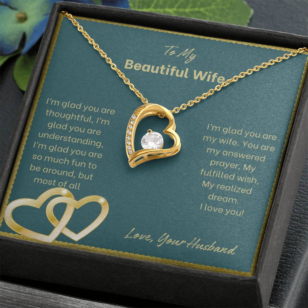 To My Beautiful Wife | I'm Glad You Are My Wife | Jewelry Necklace