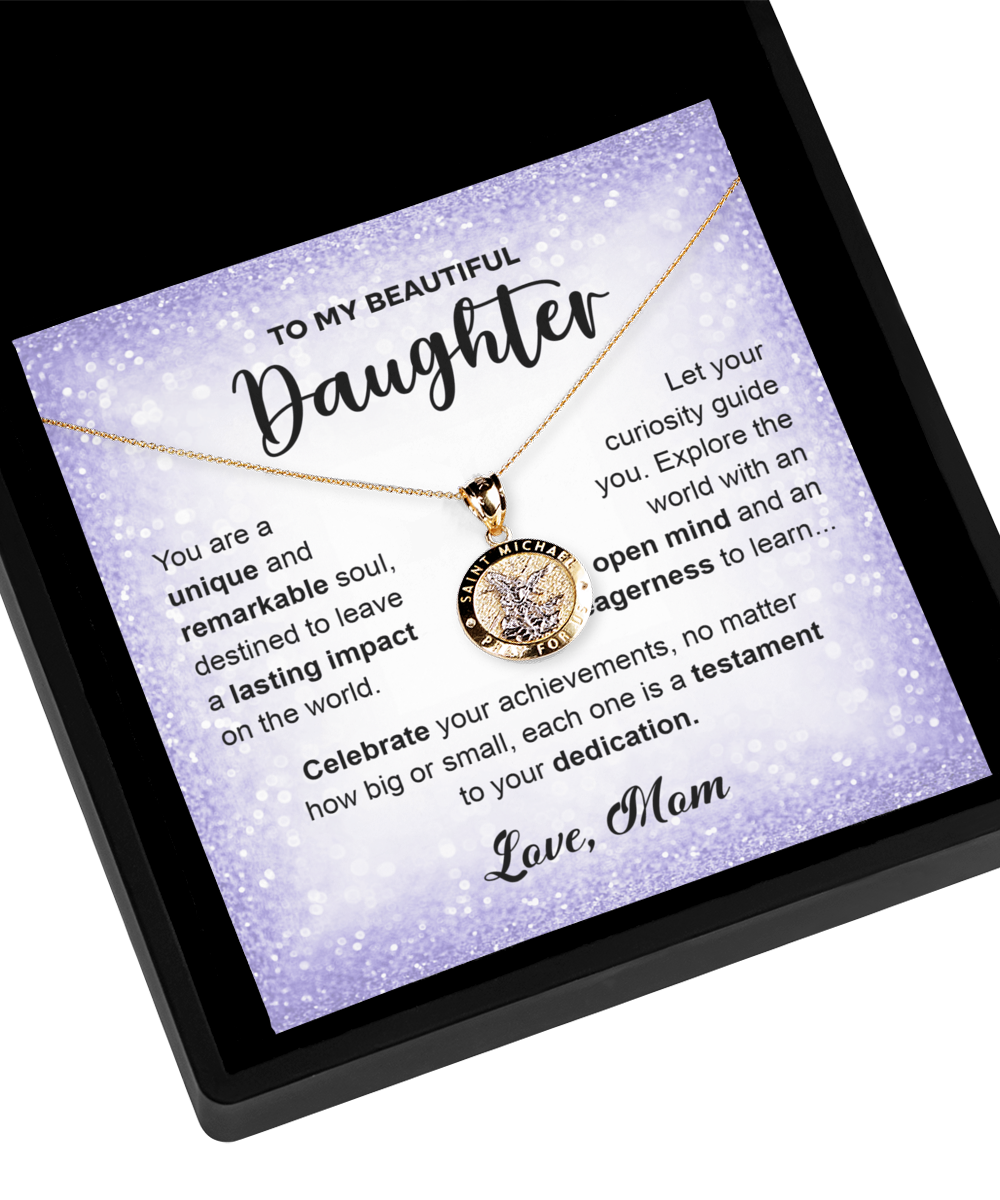 Unique & Remarkable Soul - Gift for Daughter - Saint Michael Necklace